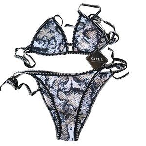 NWT Zaful Snake Print Bikini Size S  (4)